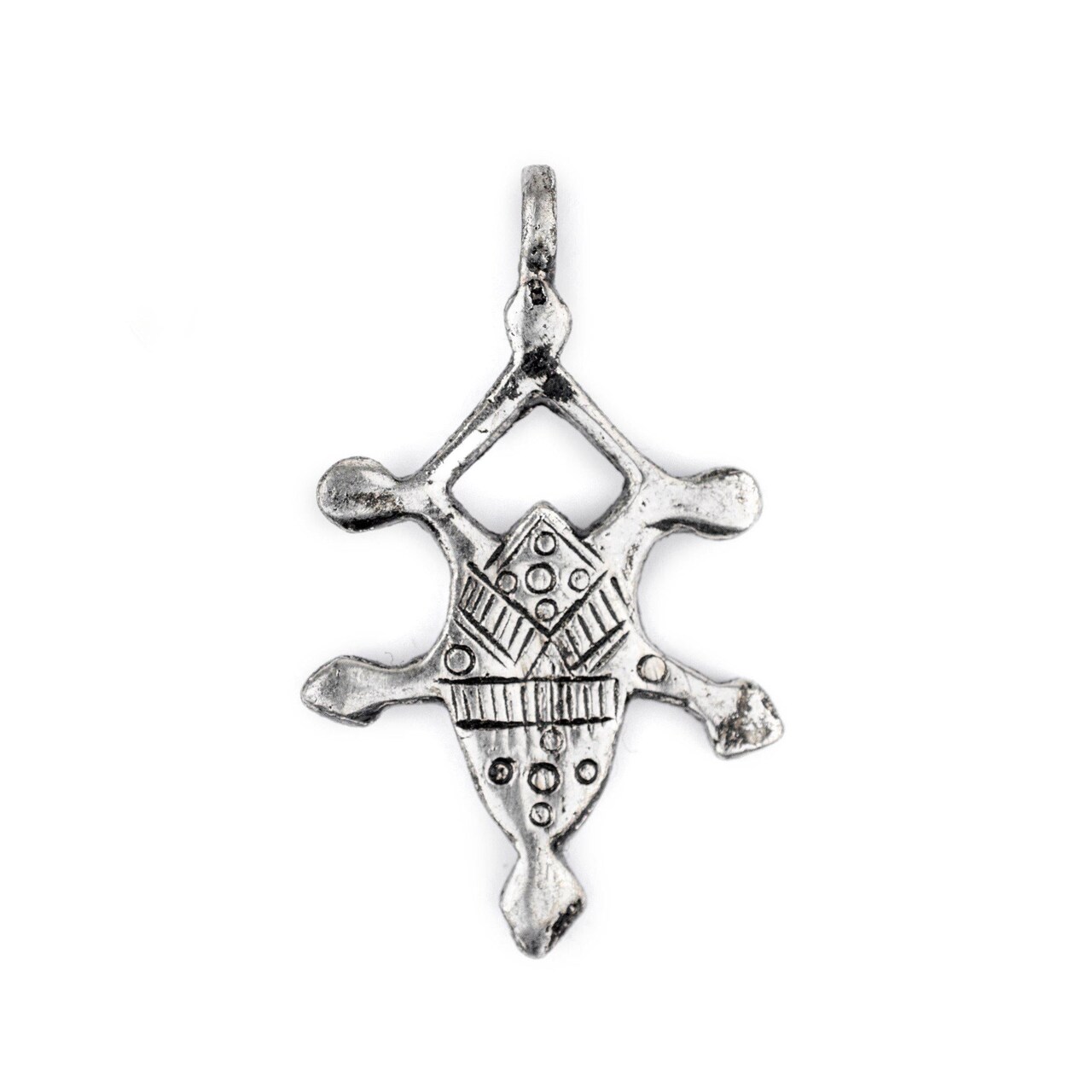The Bead Chest Tillya Silver Moroccan Tuareg Cross Pendant: North African Tribal Berber Moroccan Sahara Pendant for Jewelry